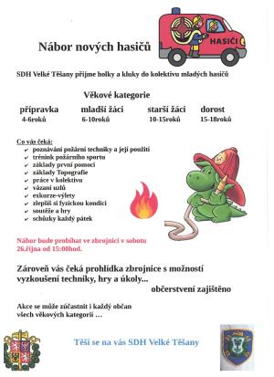 SDH Velké Těšany dělá nábor mladých hasičů 1